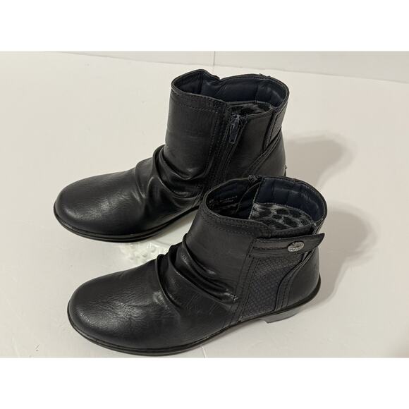 Women's Easy Street Navy Blue/Snake Draft Ankle Boots, Size 6 WW - Picture 3 of 10